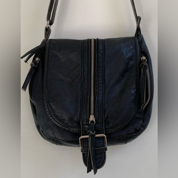 Tano Bag .Black leather crossbody purse with zipper. Used - Picture 2 of 14